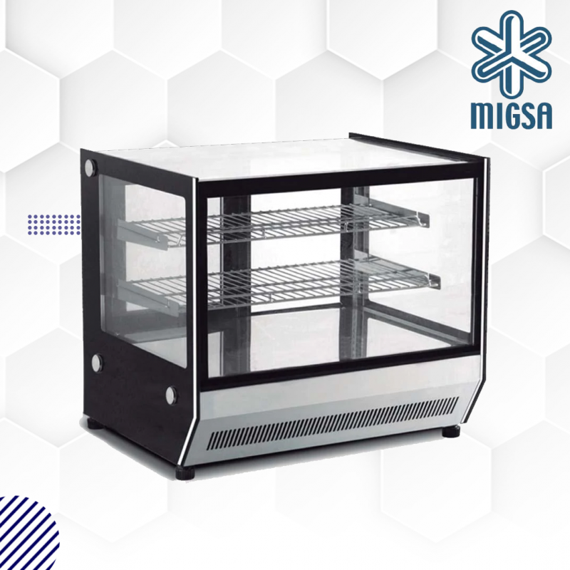 MIGSA GN-900HRT | Vitrina caliente para mostrador cristales rectos 90 cm