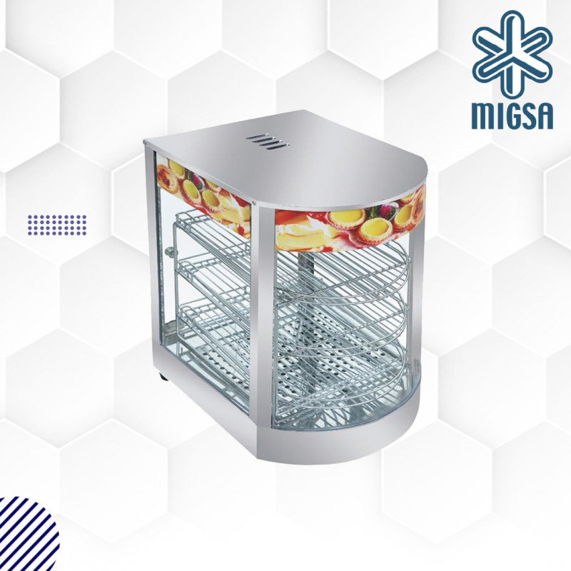 MIGSA HW-1P | Exhibidor caliente eléctrico curvo frontal