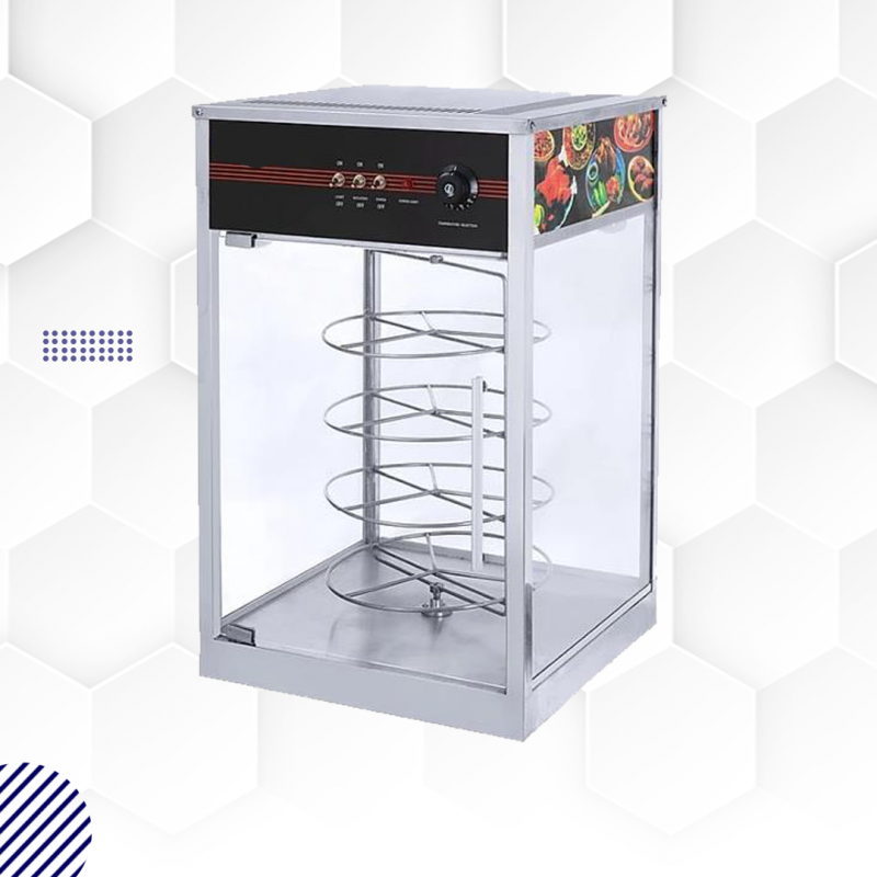 Kreppsland GIR-265G | Vitrina giratoria de 4 niveles para pizza de 40 cm