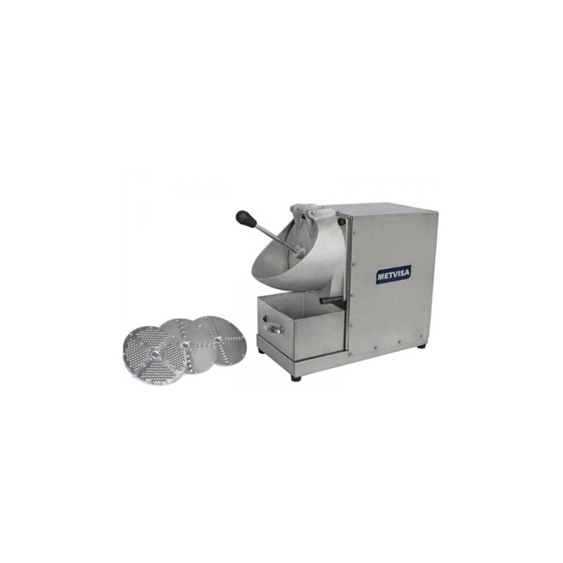 METVISA RDA | Rallador de queso y coco con 3 disco en acero Inox. 1/2 hp