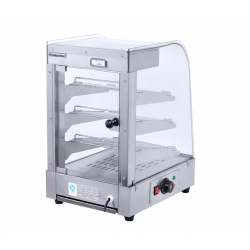 KREPPSLAND HW-861 | Vitrina caliente cristal curvo en acero inox 35 cm