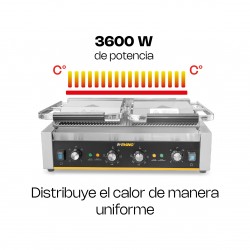 RHINO PLANPA-3600 | Plancha Panini doble acanalada