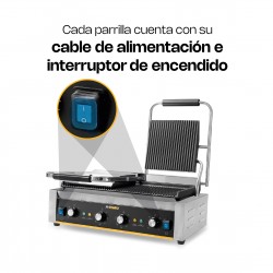RHINO PLANPA-3600 | Plancha Panini doble acanalada