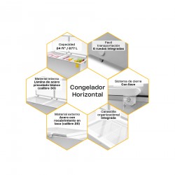 RHINO CONGECO-24 | Congelador horizontal tipo baul 24"