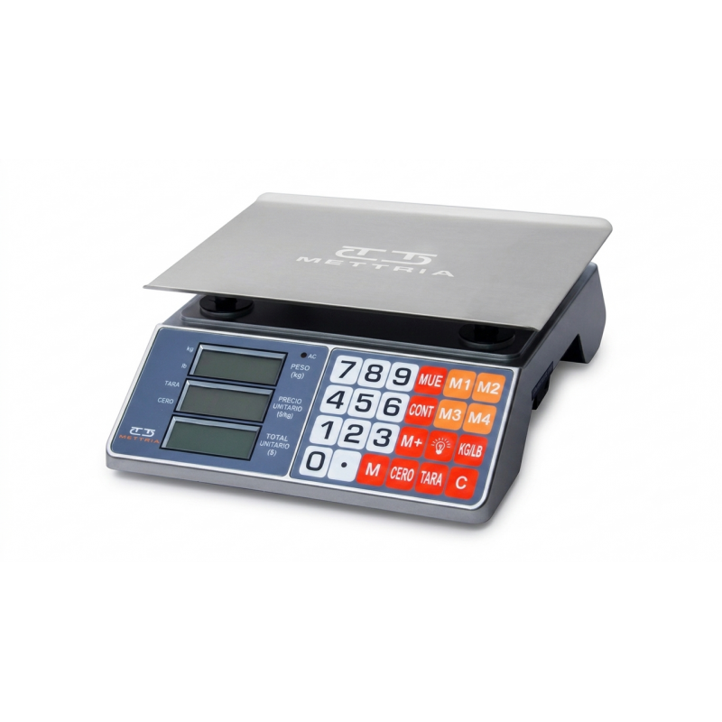 METTRIA MT-USBLITE 30 | Bascula digital de mostrador 30 kg con USB